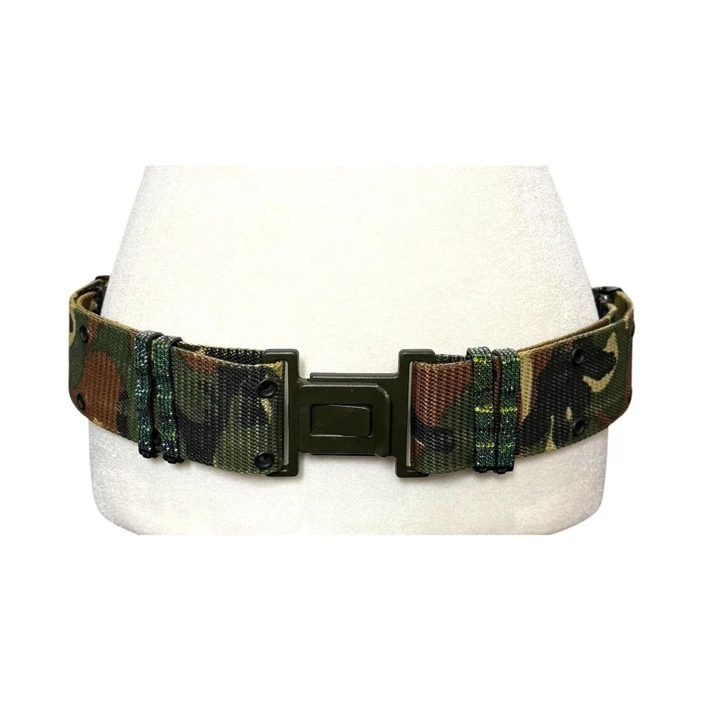 Y2K Camo Statement Belt‎ Wide Adjustable Grunge Streetwear Military Web